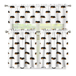 Sleeping Rottweiler Pattern Print 3 Piece Kitchen Curtains