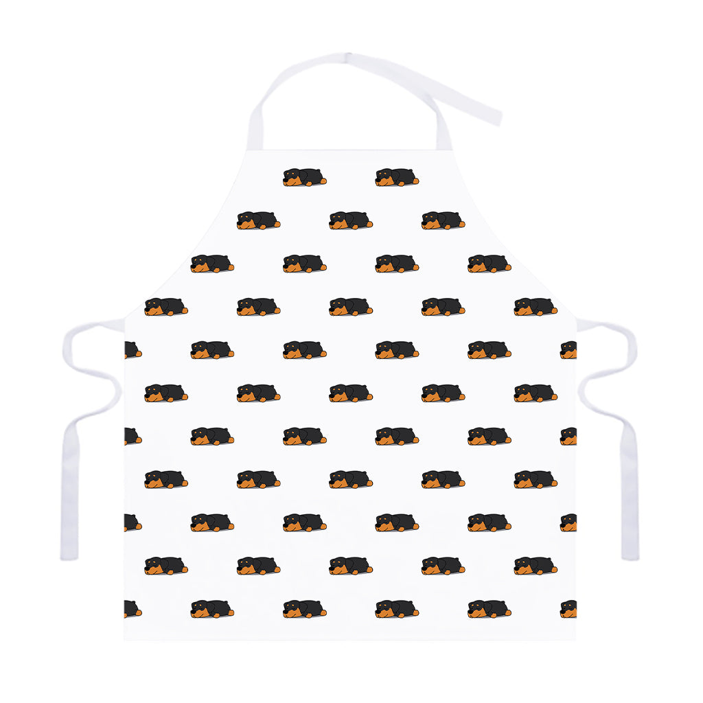 Sleeping Rottweiler Pattern Print Adjustable Apron