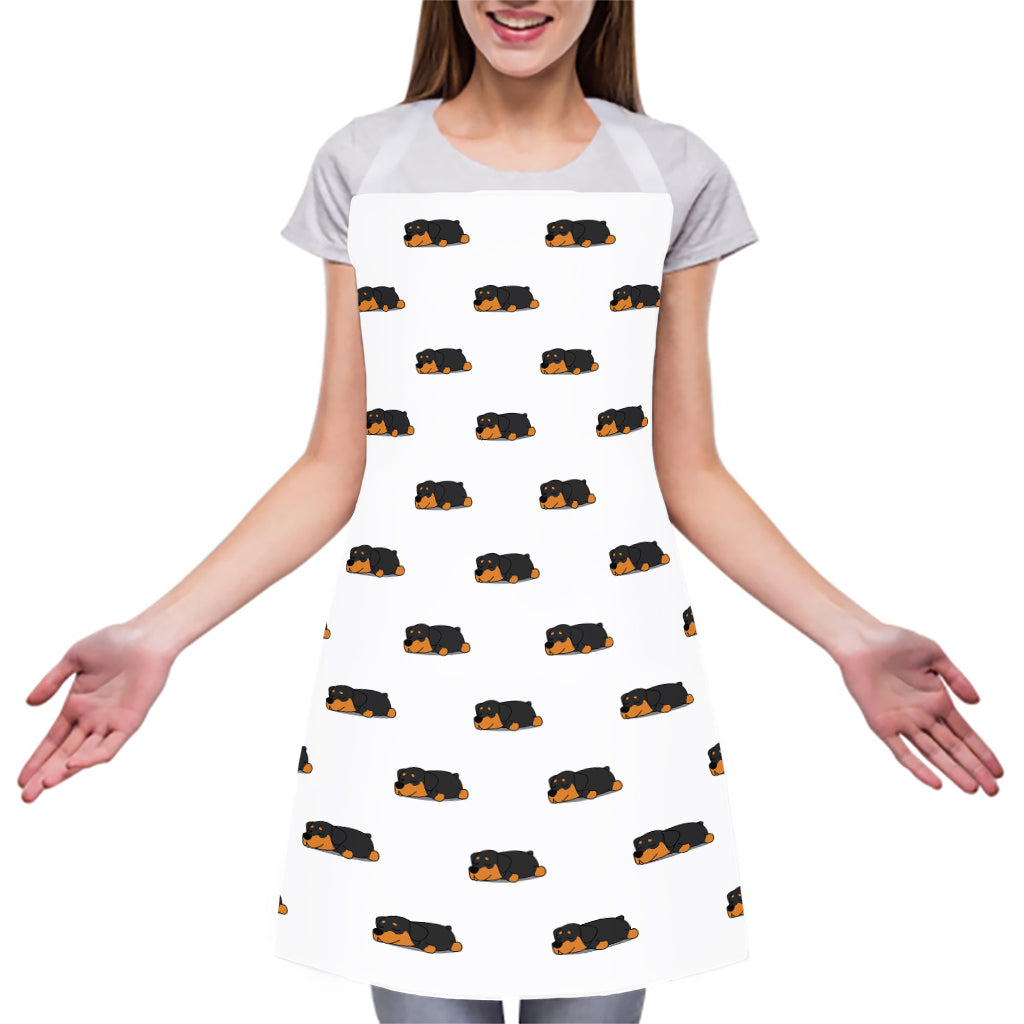Sleeping Rottweiler Pattern Print Adjustable Apron