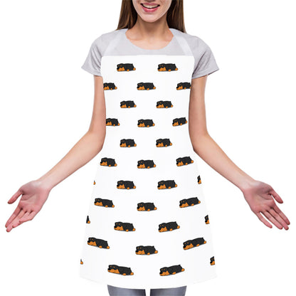 Sleeping Rottweiler Pattern Print Adjustable Apron