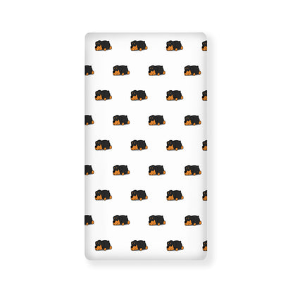 Sleeping Rottweiler Pattern Print Baby Crib Sheet