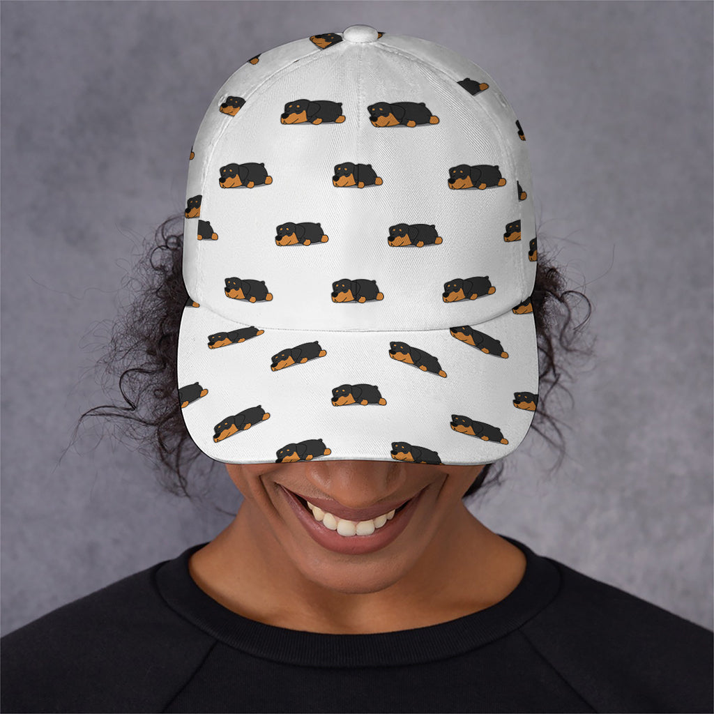 Sleeping Rottweiler Pattern Print Baseball Cap
