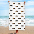 Sleeping Rottweiler Pattern Print Beach Towel
