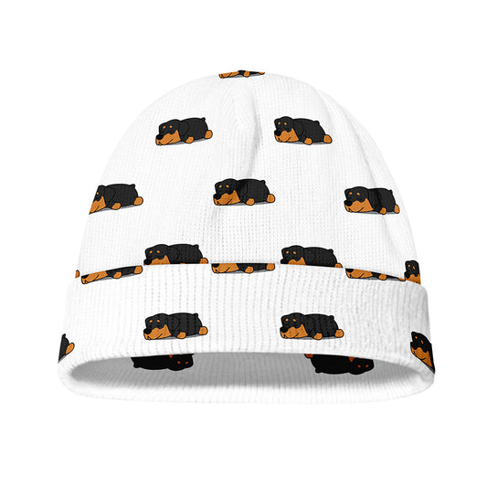 Sleeping Rottweiler Pattern Print Beanie