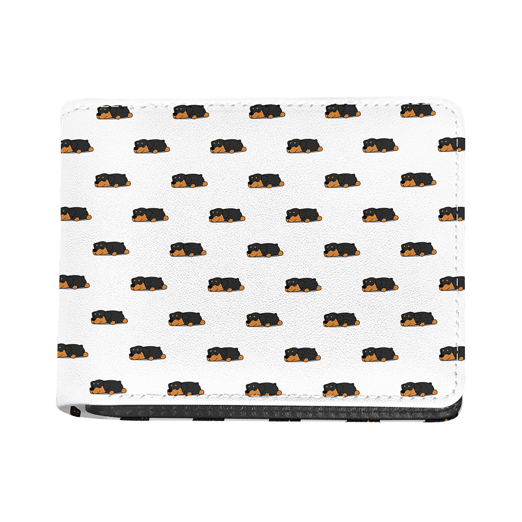 Sleeping Rottweiler Pattern Print Bifold Wallet