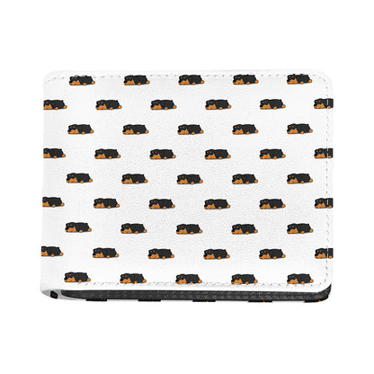 Sleeping Rottweiler Pattern Print Bifold Wallet