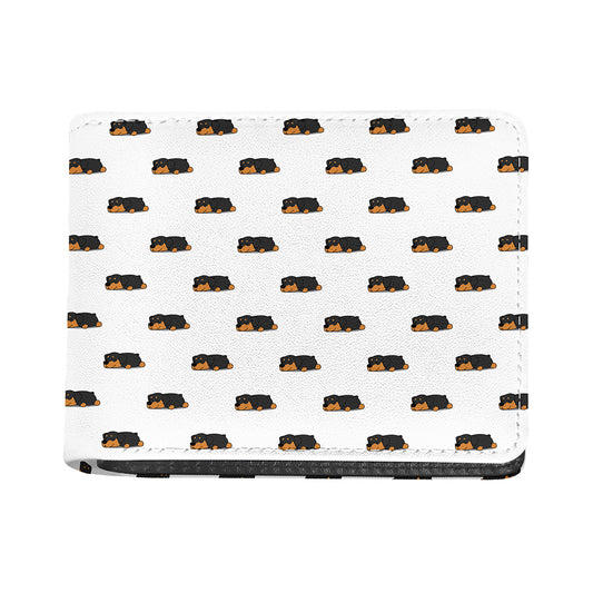 Sleeping Rottweiler Pattern Print Bifold Wallet