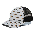 Sleeping Rottweiler Pattern Print Black Mesh Trucker Cap