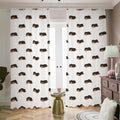 Sleeping Rottweiler Pattern Print Dimout Pencil Pleat Curtains
