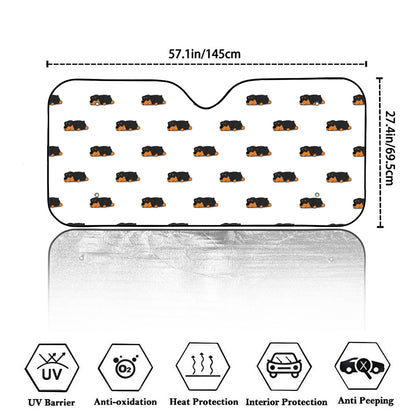 Sleeping Rottweiler Pattern Print Car Windshield Sun Shade
