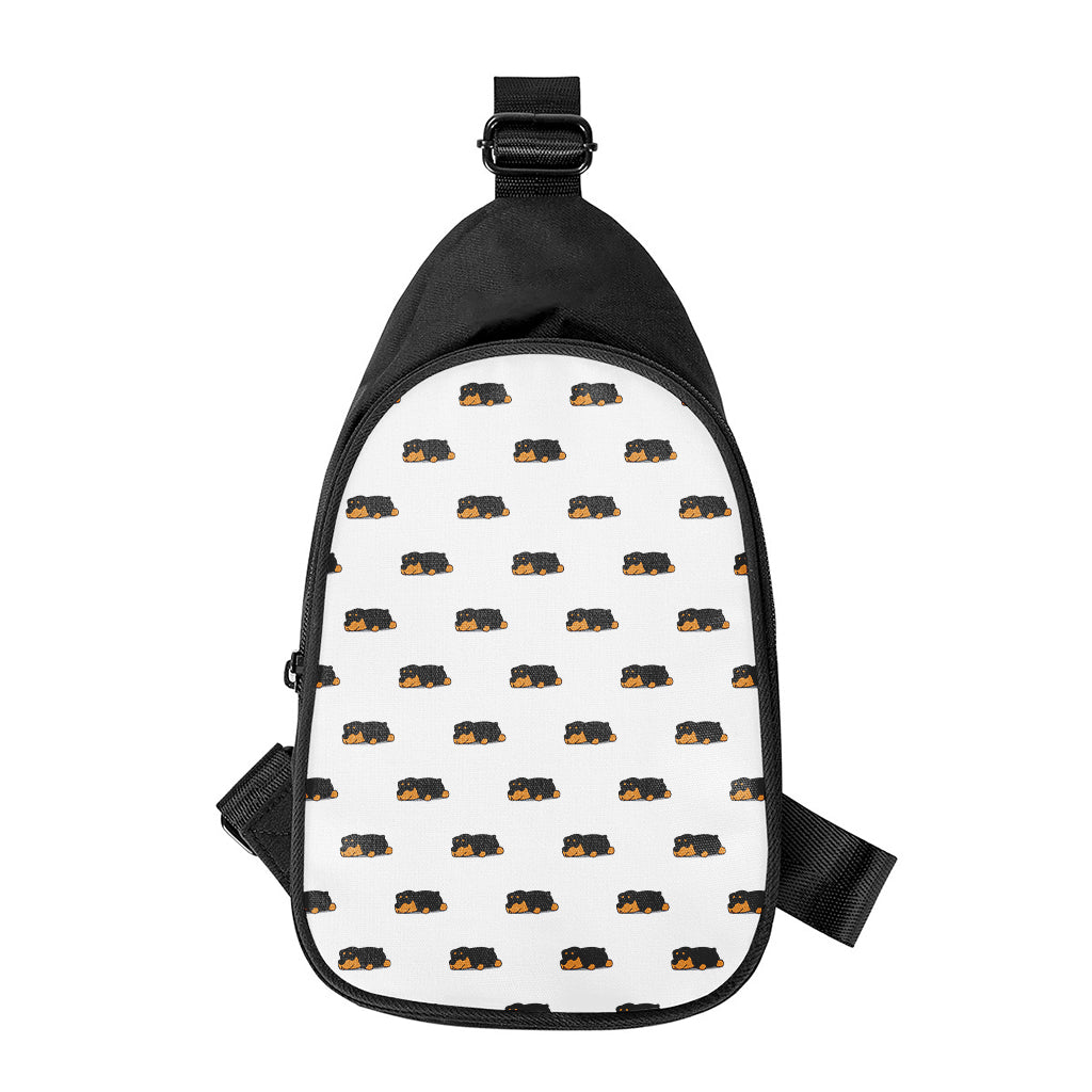 Sleeping Rottweiler Pattern Print Chest Bag