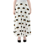 Sleeping Rottweiler Pattern Print Chiffon Maxi Skirt