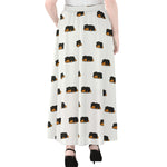 Sleeping Rottweiler Pattern Print Chiffon Maxi Skirt