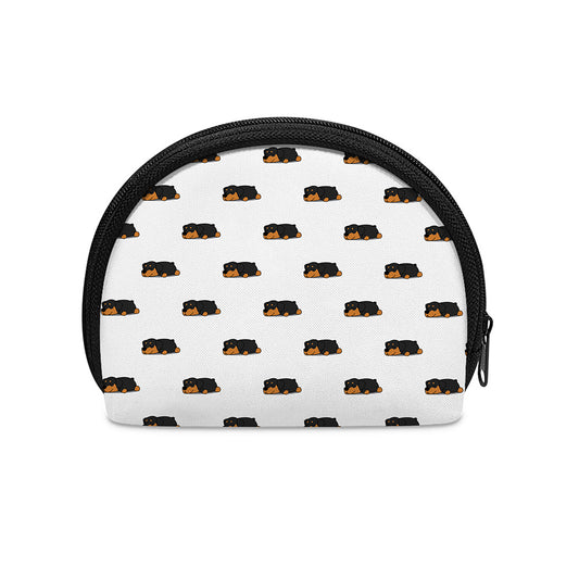 Sleeping Rottweiler Pattern Print Coin Purse