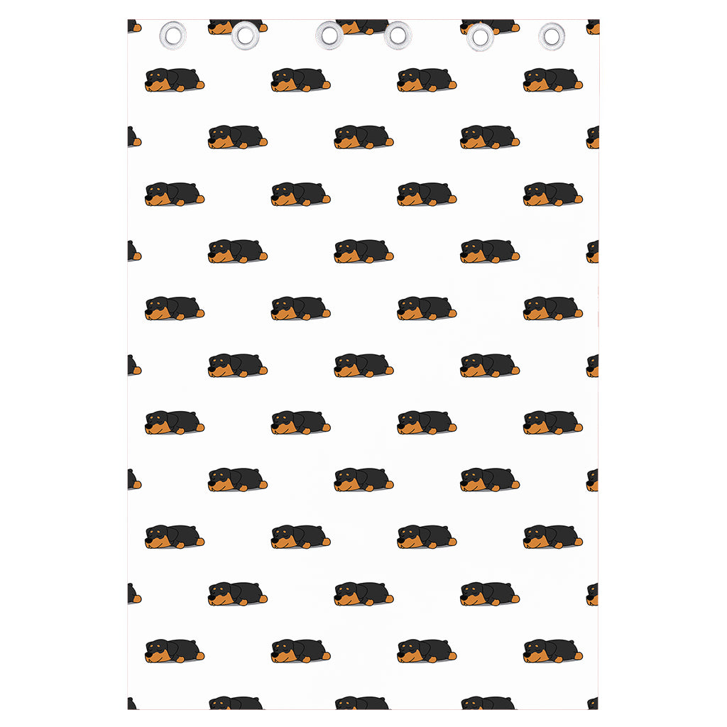 Sleeping Rottweiler Pattern Print Curtain