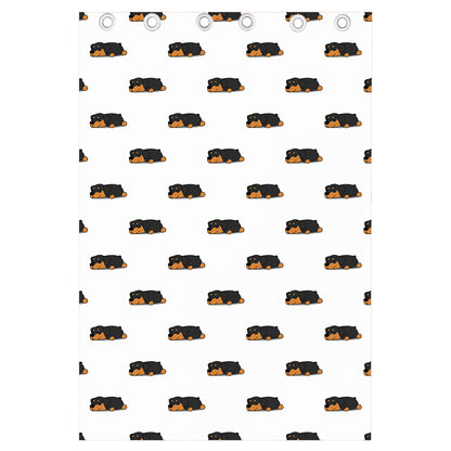 Sleeping Rottweiler Pattern Print Curtain