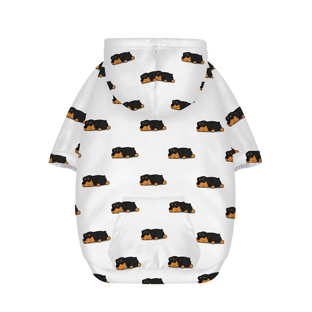 Sleeping Rottweiler Pattern Print Dog Zip Up Hoodie