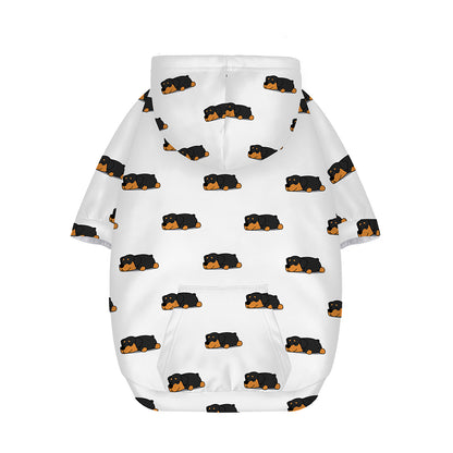 Sleeping Rottweiler Pattern Print Dog Zip Up Hoodie