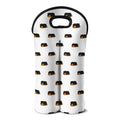 Sleeping Rottweiler Pattern Print Double Neoprene Wine Tote