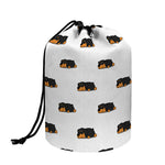 Sleeping Rottweiler Pattern Print Drawstring Makeup Bag