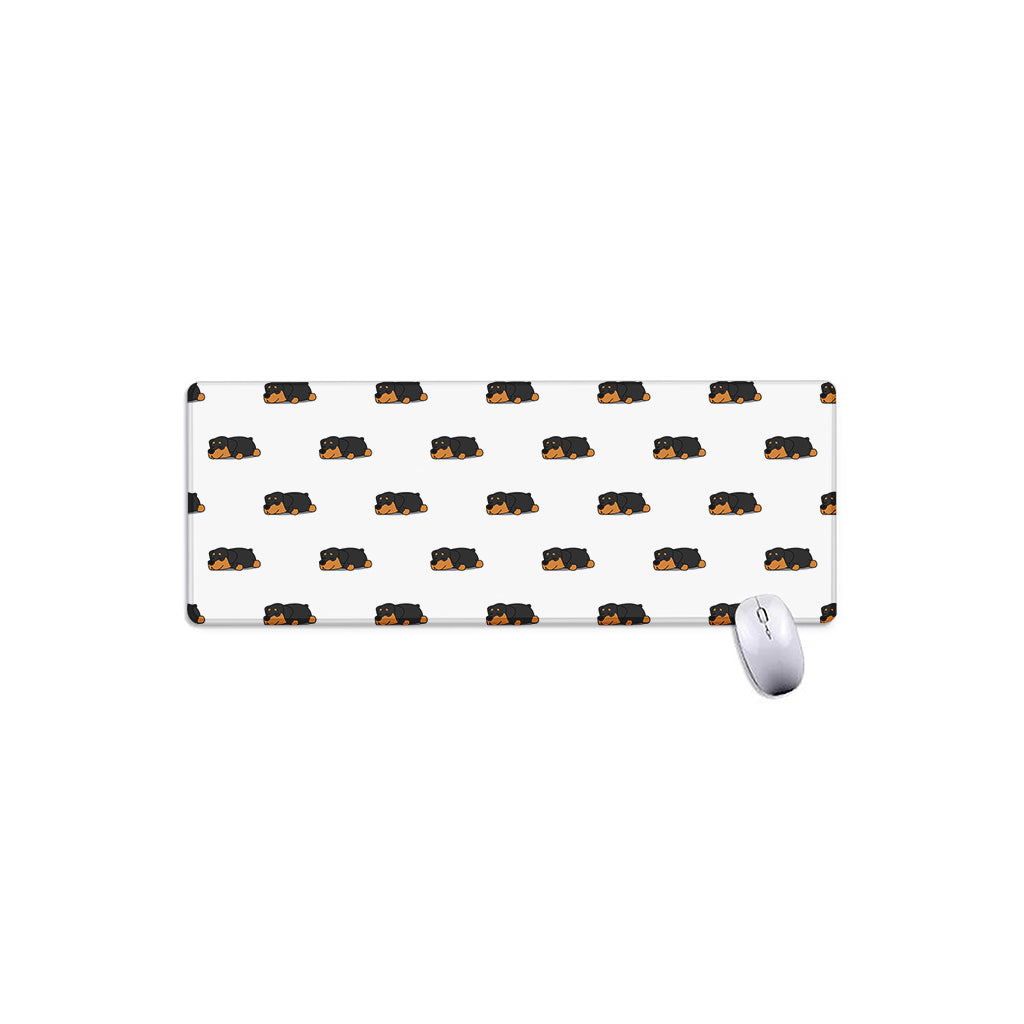 Sleeping Rottweiler Pattern Print Extended Mouse Pad