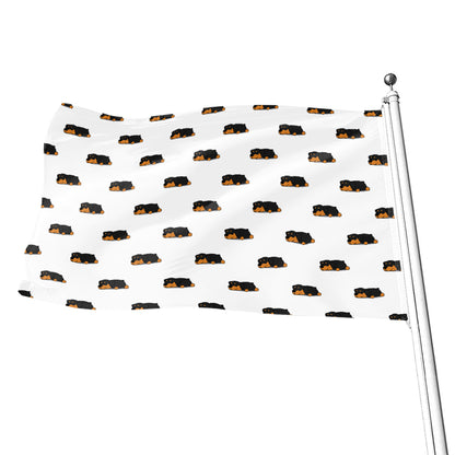 Sleeping Rottweiler Pattern Print Flag
