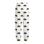 Sleeping Rottweiler Pattern Print Fleece Lined Knit Pants