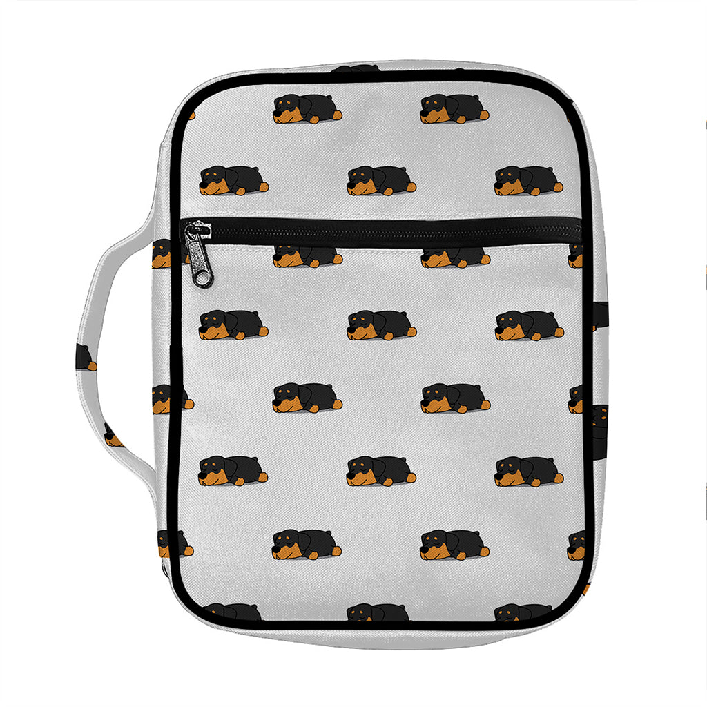 Sleeping Rottweiler Pattern Print Front Pocket Bible Bag