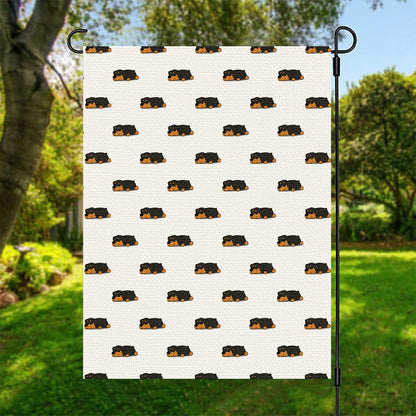 Sleeping Rottweiler Pattern Print Garden Flag