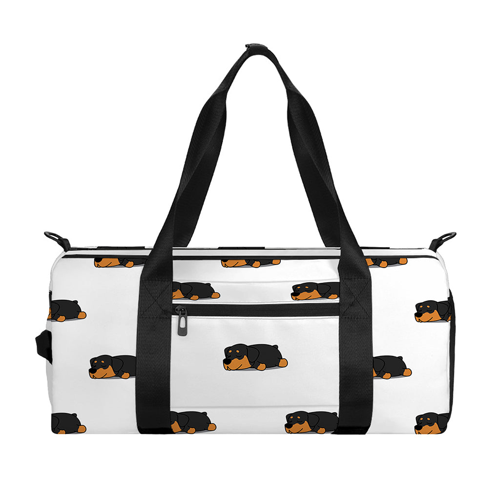 Sleeping Rottweiler Pattern Print Gym Bag