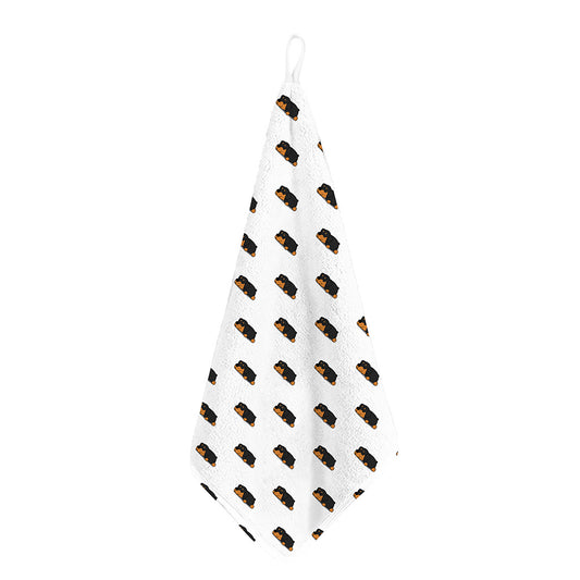 Sleeping Rottweiler Pattern Print Hand Towel