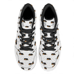 Sleeping Rottweiler Pattern Print High Top Leather Sneakers