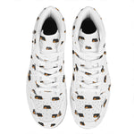 Sleeping Rottweiler Pattern Print High Top Leather Sneakers