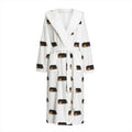 Sleeping Rottweiler Pattern Print Hooded Bathrobe