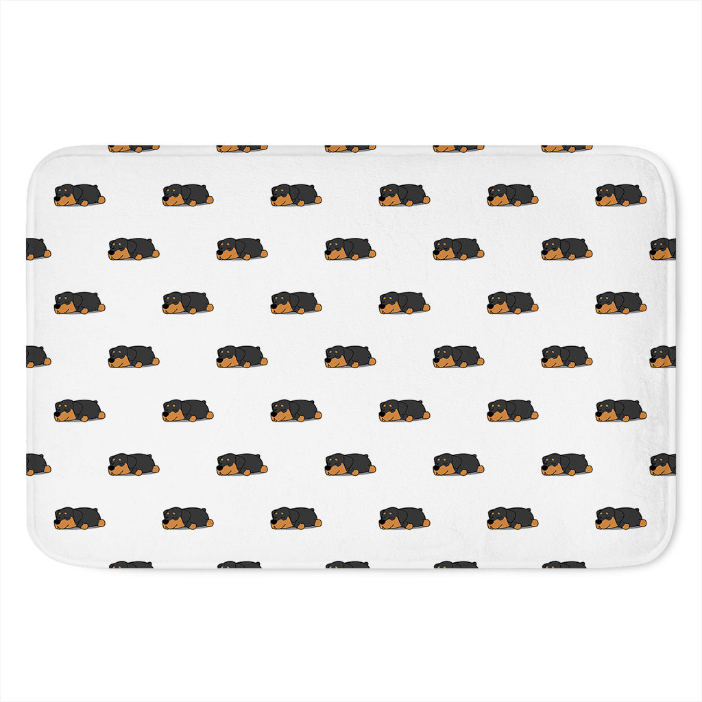 Sleeping Rottweiler Pattern Print Indoor Door Mat