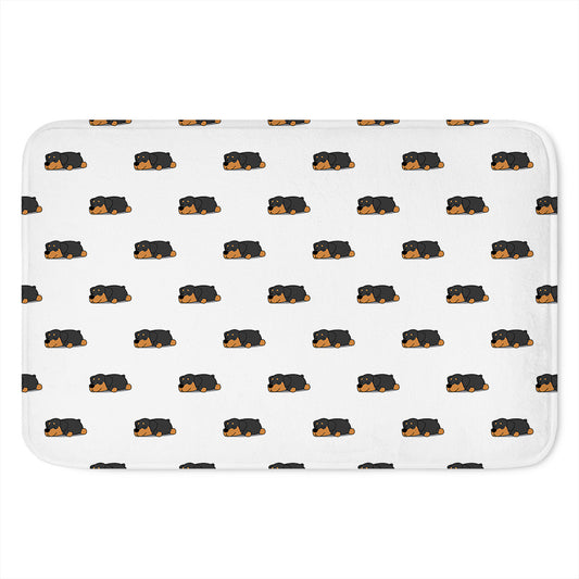 Sleeping Rottweiler Pattern Print Indoor Door Mat