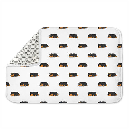 Sleeping Rottweiler Pattern Print Indoor Door Mat