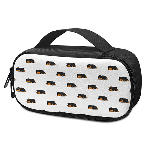 Sleeping Rottweiler Pattern Print Insulin Cooler Travel Case