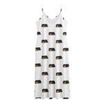 Sleeping Rottweiler Pattern Print Jersey Midi Cami Dress