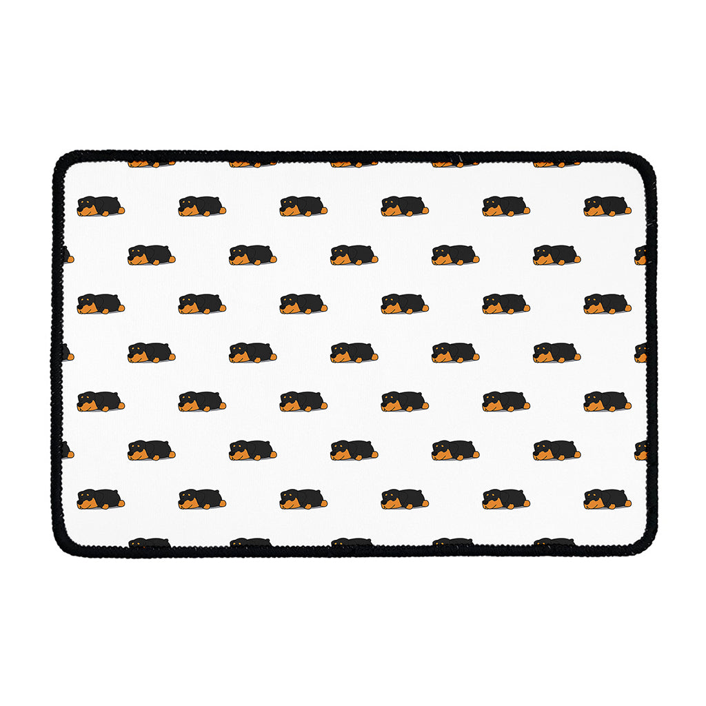Sleeping Rottweiler Pattern Print Kitchen Mat