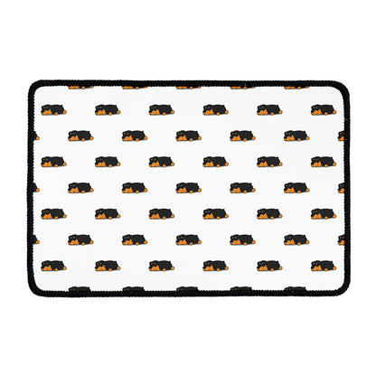 Sleeping Rottweiler Pattern Print Kitchen Mat