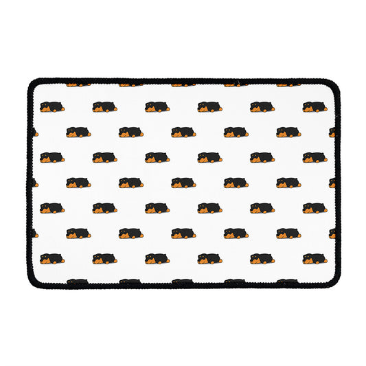 Sleeping Rottweiler Pattern Print Kitchen Mat