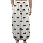 Sleeping Rottweiler Pattern Print Lantern Pants