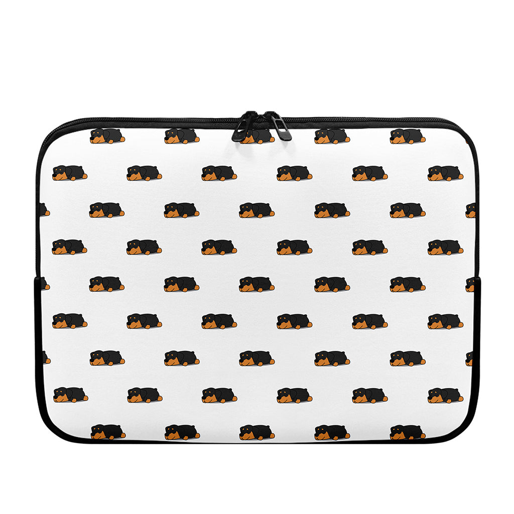 Sleeping Rottweiler Pattern Print Laptop Sleeve