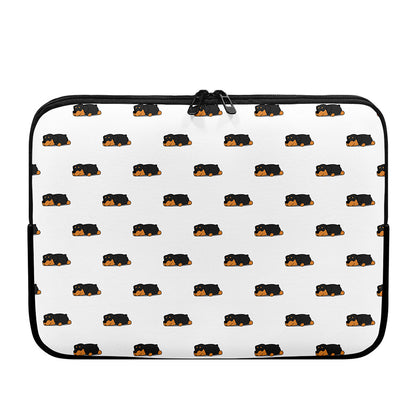 Sleeping Rottweiler Pattern Print Laptop Sleeve