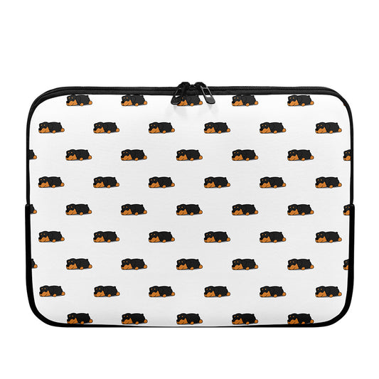Sleeping Rottweiler Pattern Print Laptop Sleeve