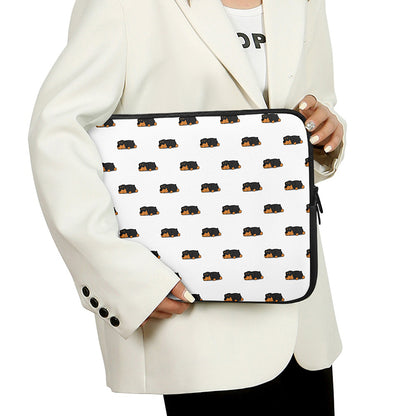 Sleeping Rottweiler Pattern Print Laptop Sleeve
