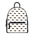 Sleeping Rottweiler Pattern Print Leather Backpack