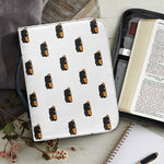 Sleeping Rottweiler Pattern Print Leather Bible Cover