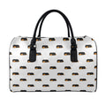 Sleeping Rottweiler Pattern Print Leather Duffel Bag